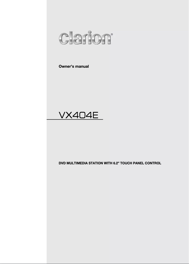 Page 1 de la notice Manuel utilisateur Clarion VX404E