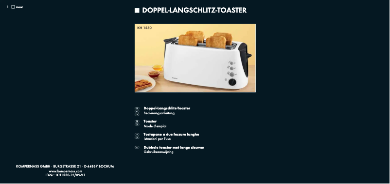 Page n°1 - Manuel utilisateur SilverCrest KH 1550