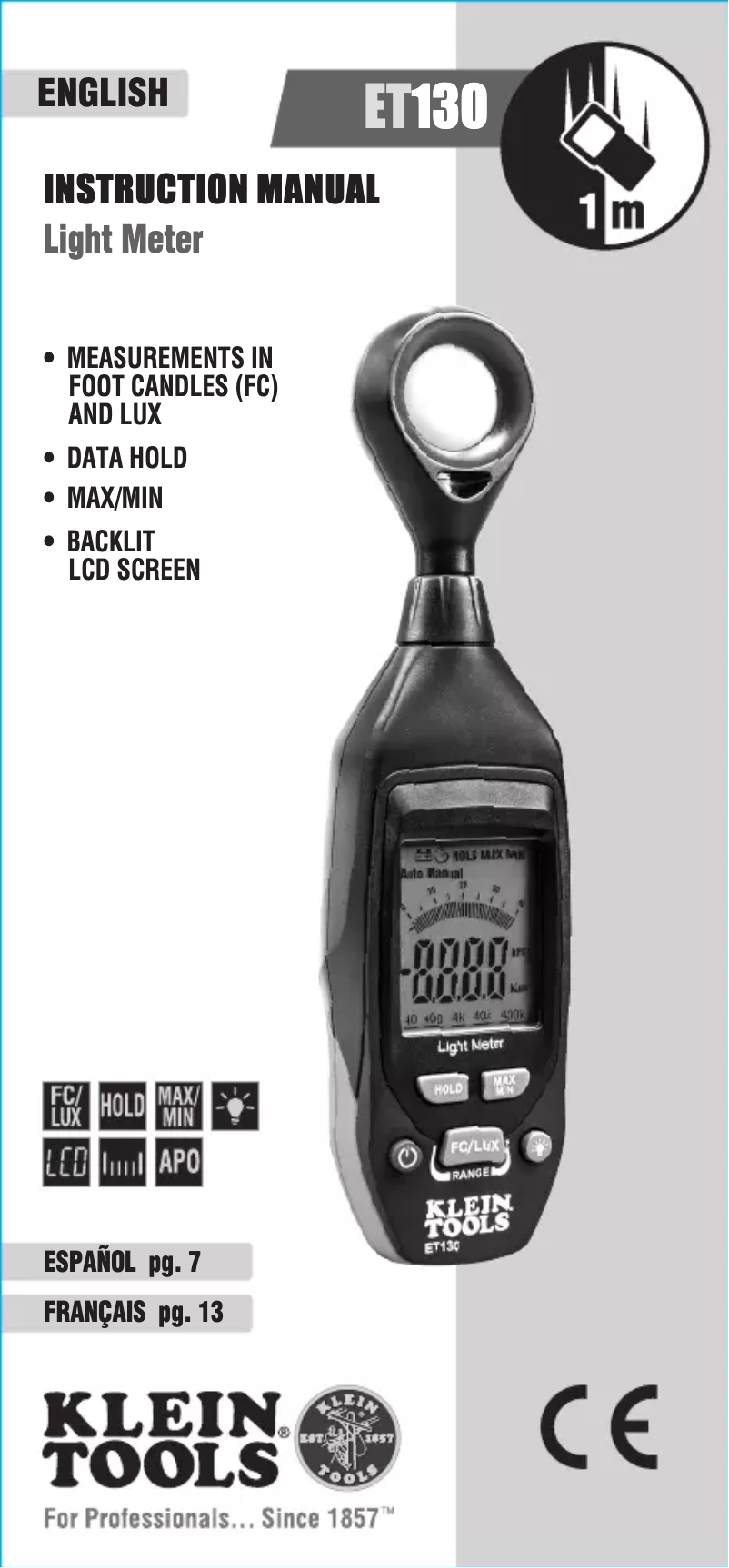 Page n°1 - Guide d'installation Klein Tools ET130
