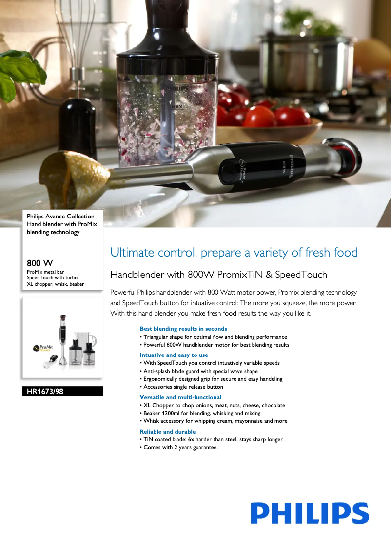 Image de la première page du manuel de l'appareil Avance Collection HR1673