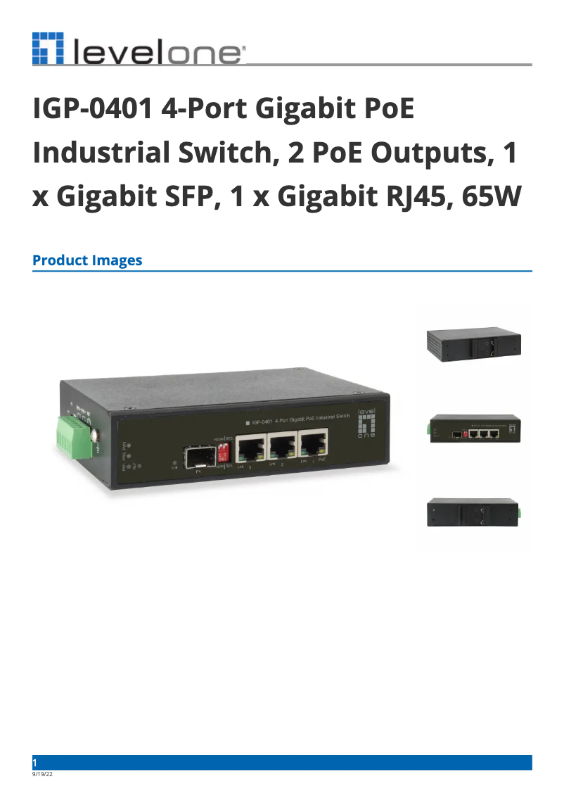 Image de la première page du manuel de l'appareil IGP-0401