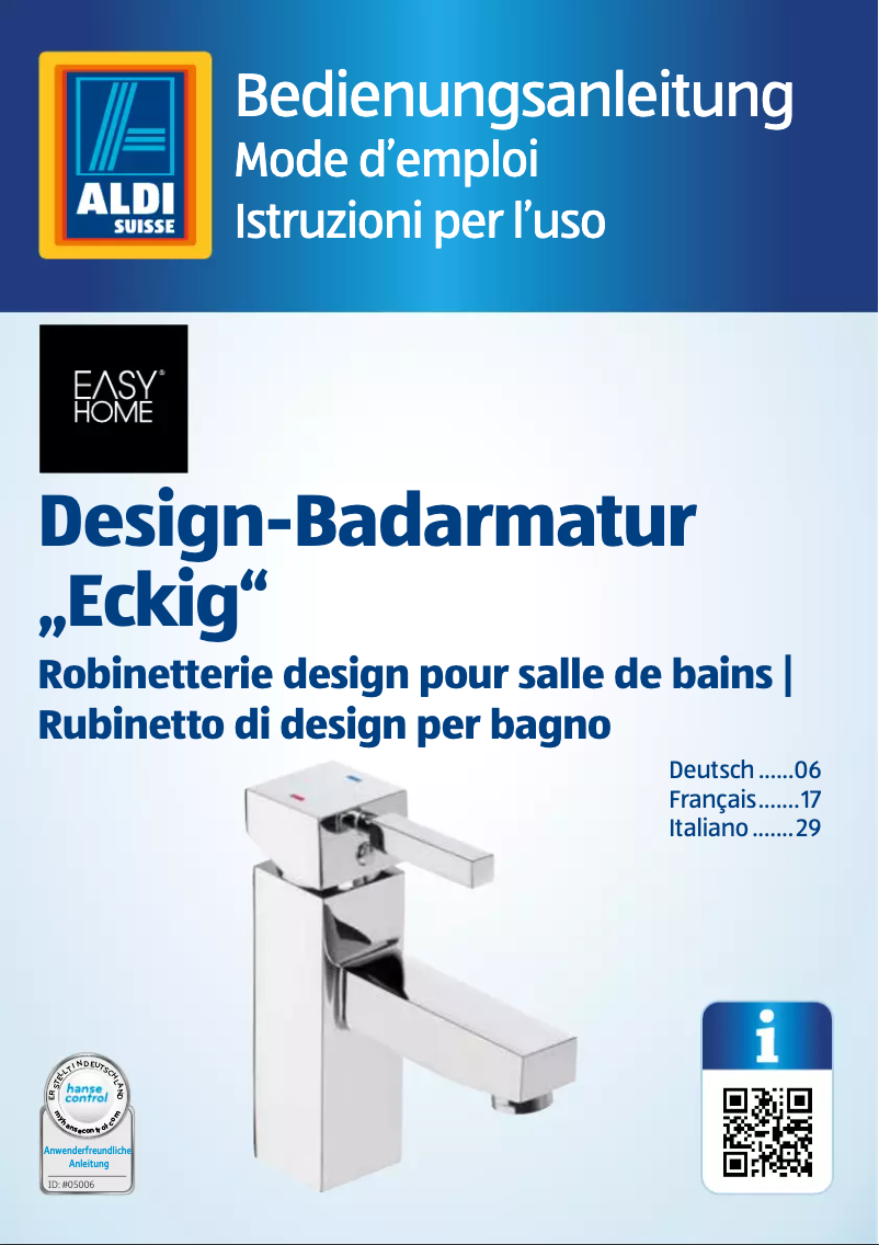 Page n°1 - Manuel utilisateur Easy Home 6813247/B