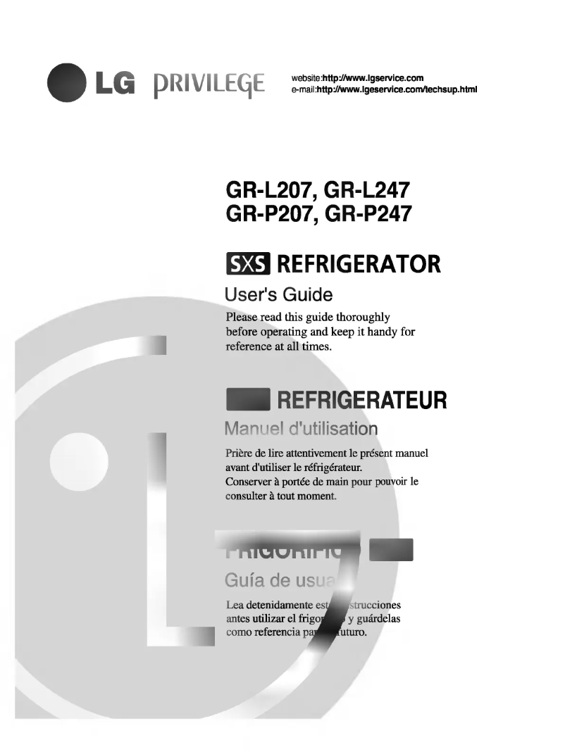 Page n°1 - Manuel utilisateur LG GR-L248