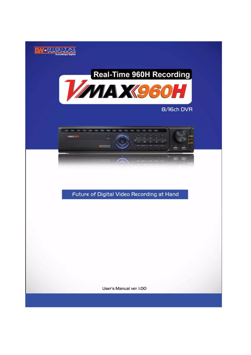 Page n°1 - Manuel utilisateur Digital Watchdog VMAX960H DW-V960H83T