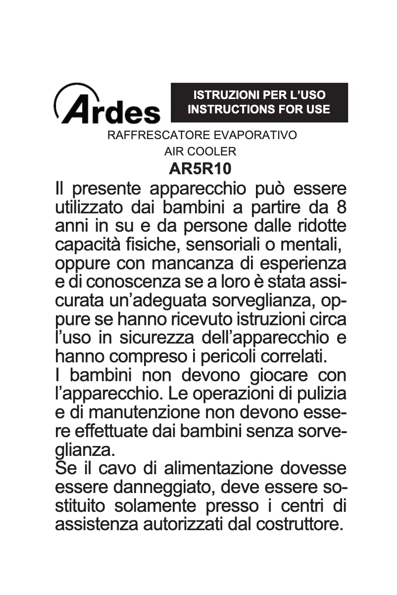 Imagen de la primera página del manual del dispositivo 5R10