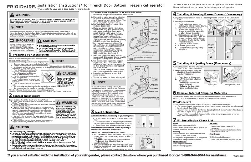 Image de la première page du manuel de l'appareil FGHB2844LF