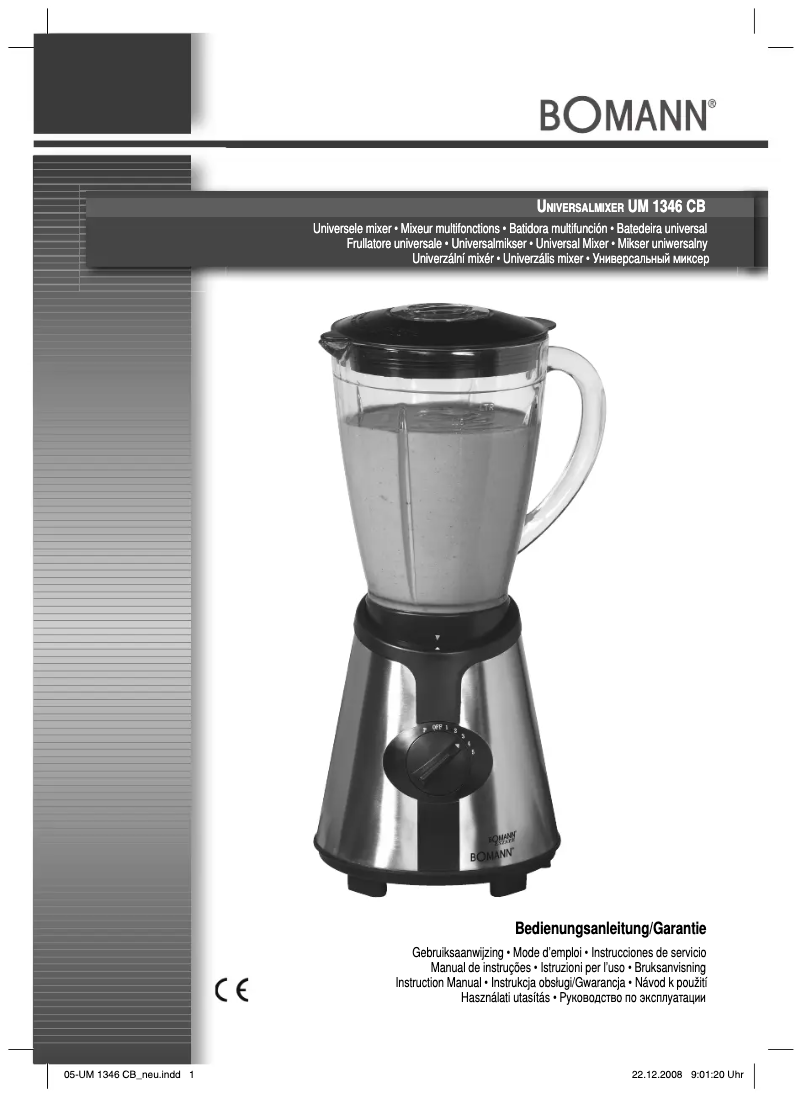Page 1 de la notice Manuel utilisateur Bomann UM 1346 CB