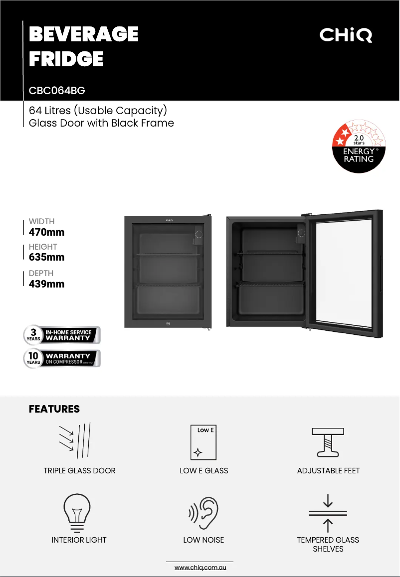 Image de la première page du manuel de l'appareil CBC064BG