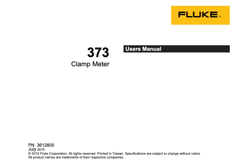 Page n°1 - Manuel utilisateur Fluke 373 True-RMS AC