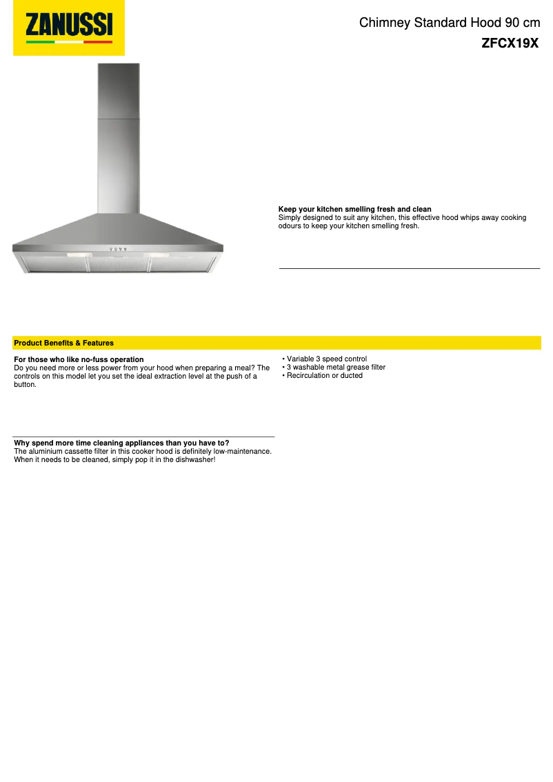 Image de la première page du manuel de l'appareil ZFCX19X