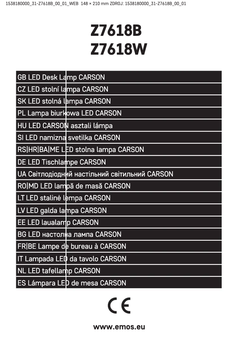 Image de la première page du manuel de l'appareil Z7618B