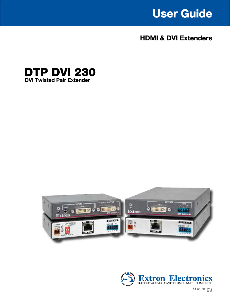 Page n°1 - Manuel utilisateur Extron DTP DVI 4K 230 Rx