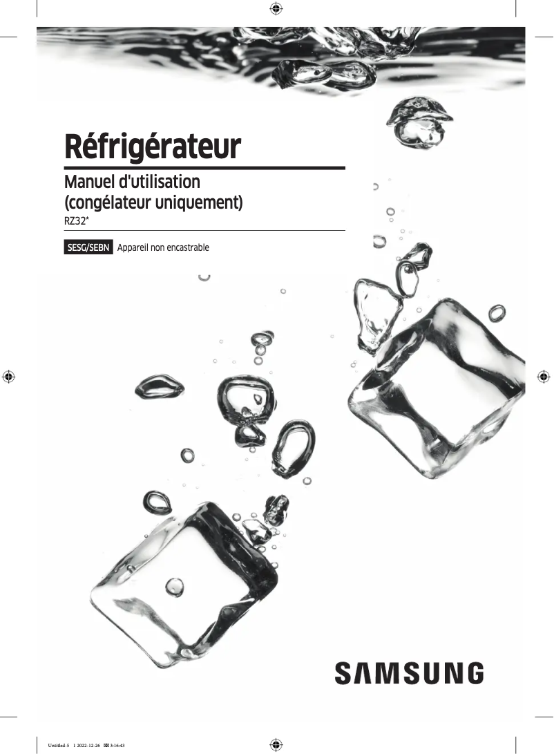 Page 1 de la notice Manuel utilisateur Samsung RZ32C7BBES9