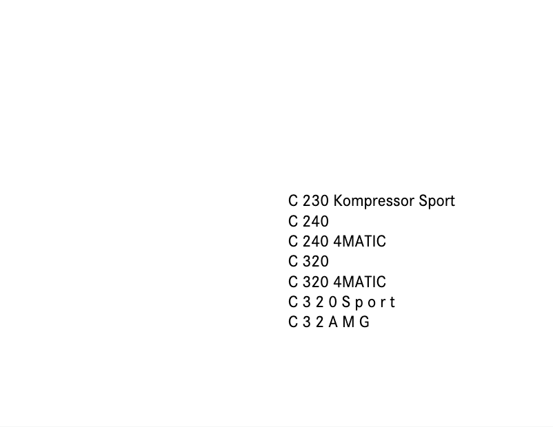 First page image of the manual for C-Class (2004)