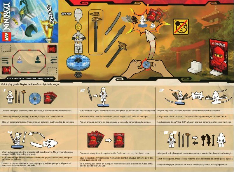 Page 1 de la notice Manuel utilisateur Lego Ninjago 2113