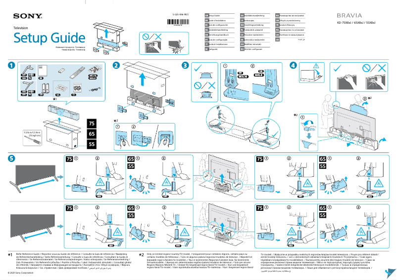 Page 1 de la notice Guide d'installation Sony KD-75X89J