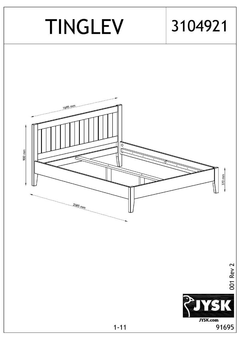 Página 1 del manual Manual de usuario JYSK Tinglev (160x200)