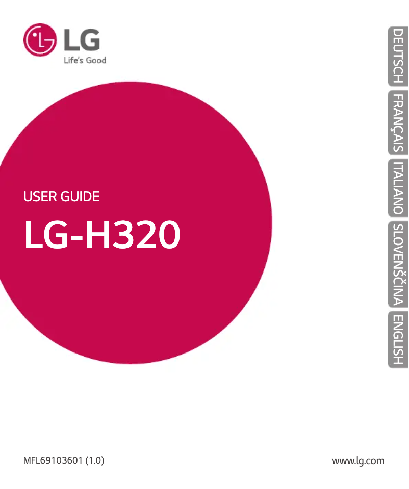 Page 1 de la notice Manuel utilisateur LG LG-H320