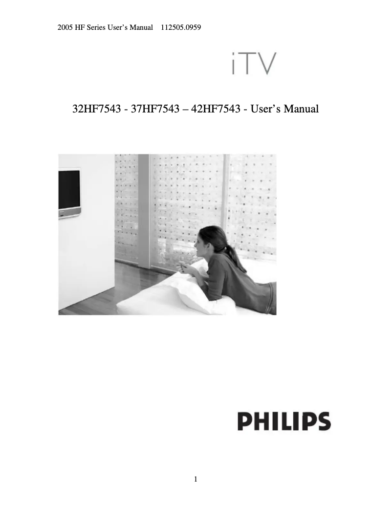 Page 1 de la notice Manuel utilisateur Philips 32HF7543
