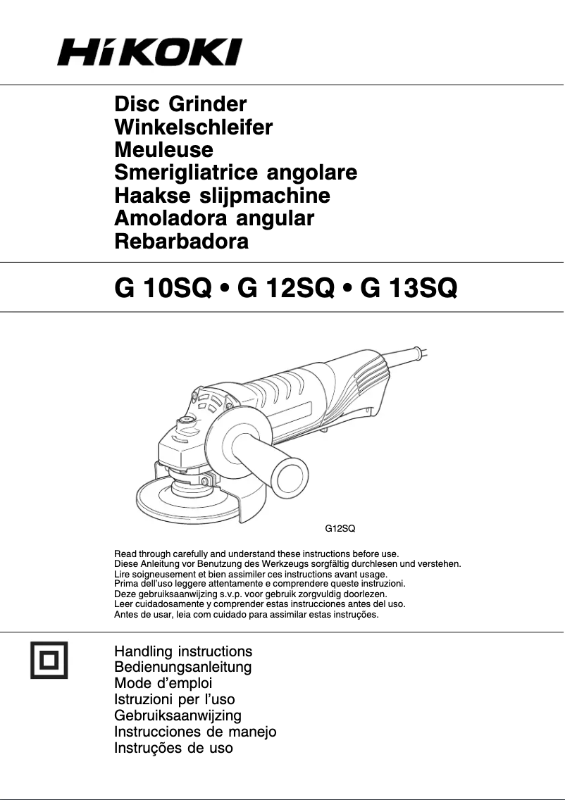 Página 1 del manual Manual de usuario HiKOKI G 10SQ
