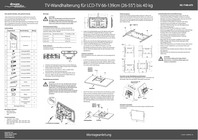 Page n°1 - Manuel utilisateur Dream Audio NC-7189-919