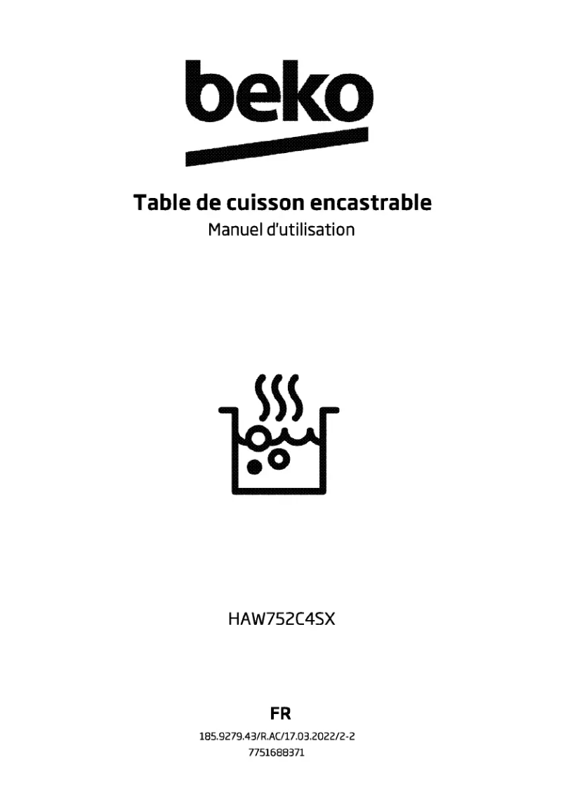 Page 1 de la notice Manuel utilisateur Beko HAW752C4SX