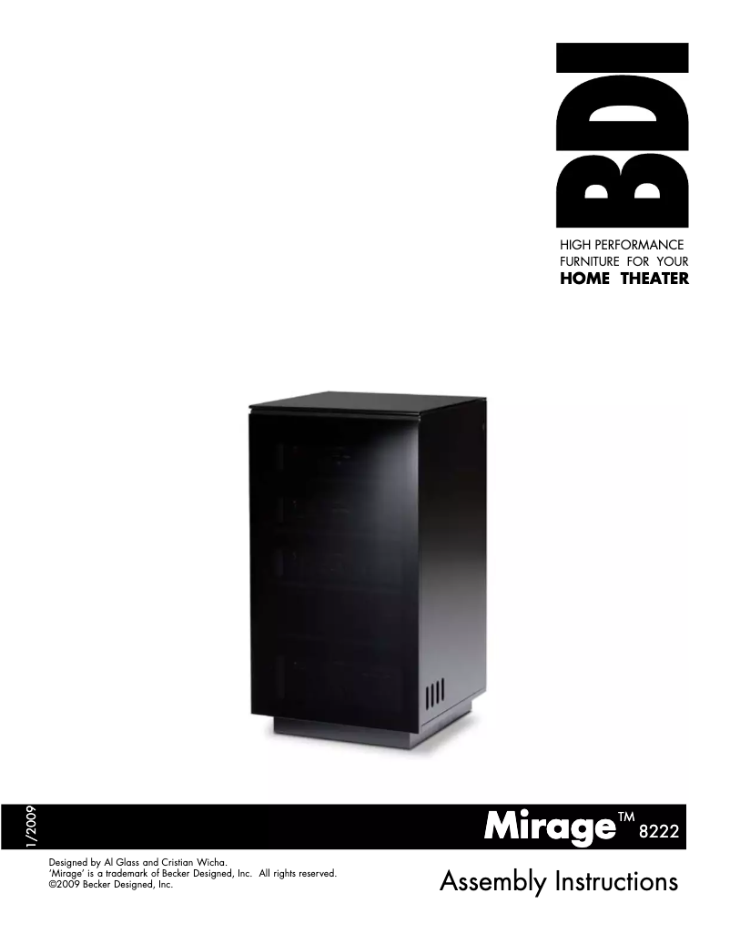 Image de la première page du manuel de l'appareil Mirage 8222