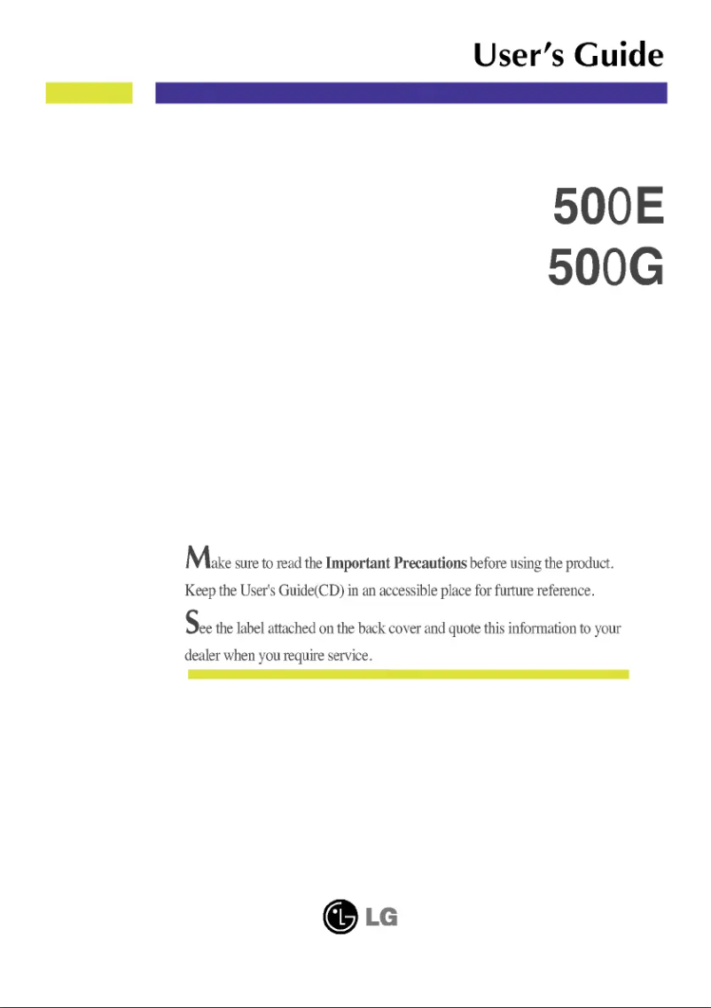 First page image of the manual for 500GK