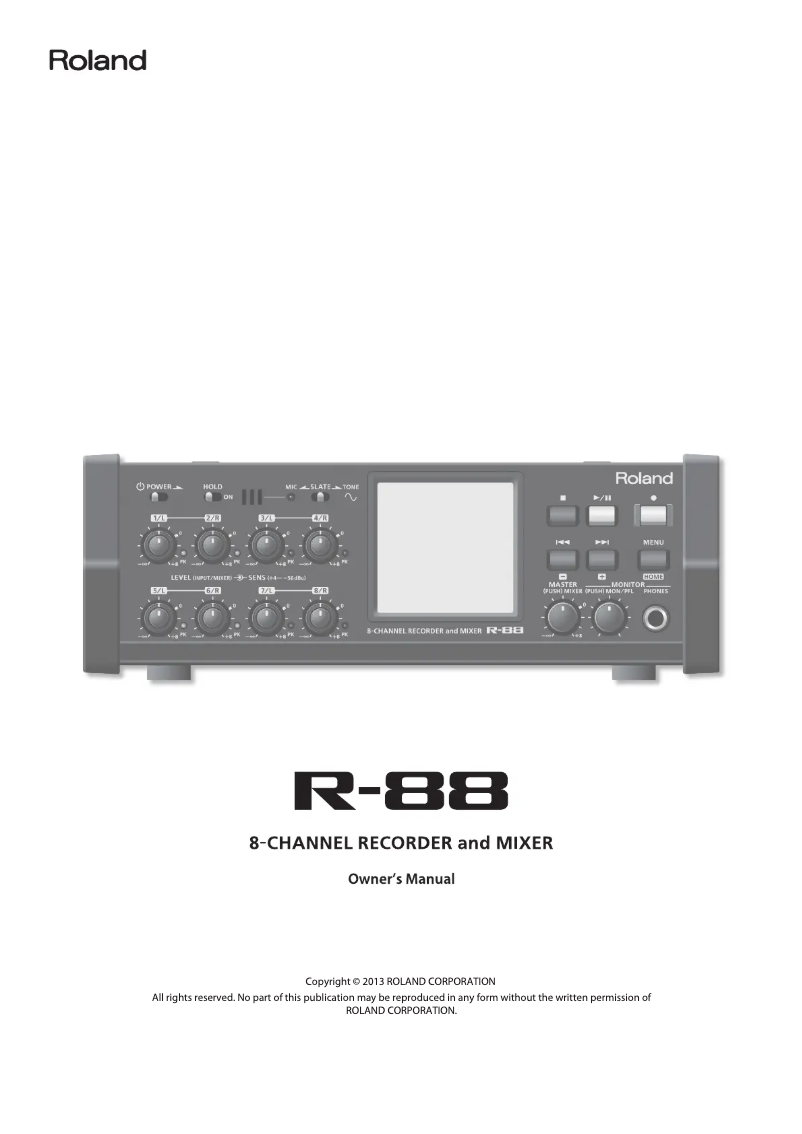 Page 1 de la notice Manuel utilisateur Roland R-88