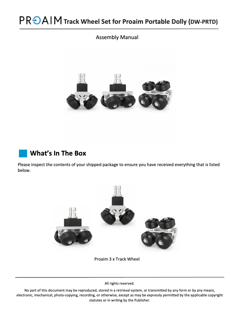 Page 1 de la notice Manuel utilisateur Proaim DW-PRTD