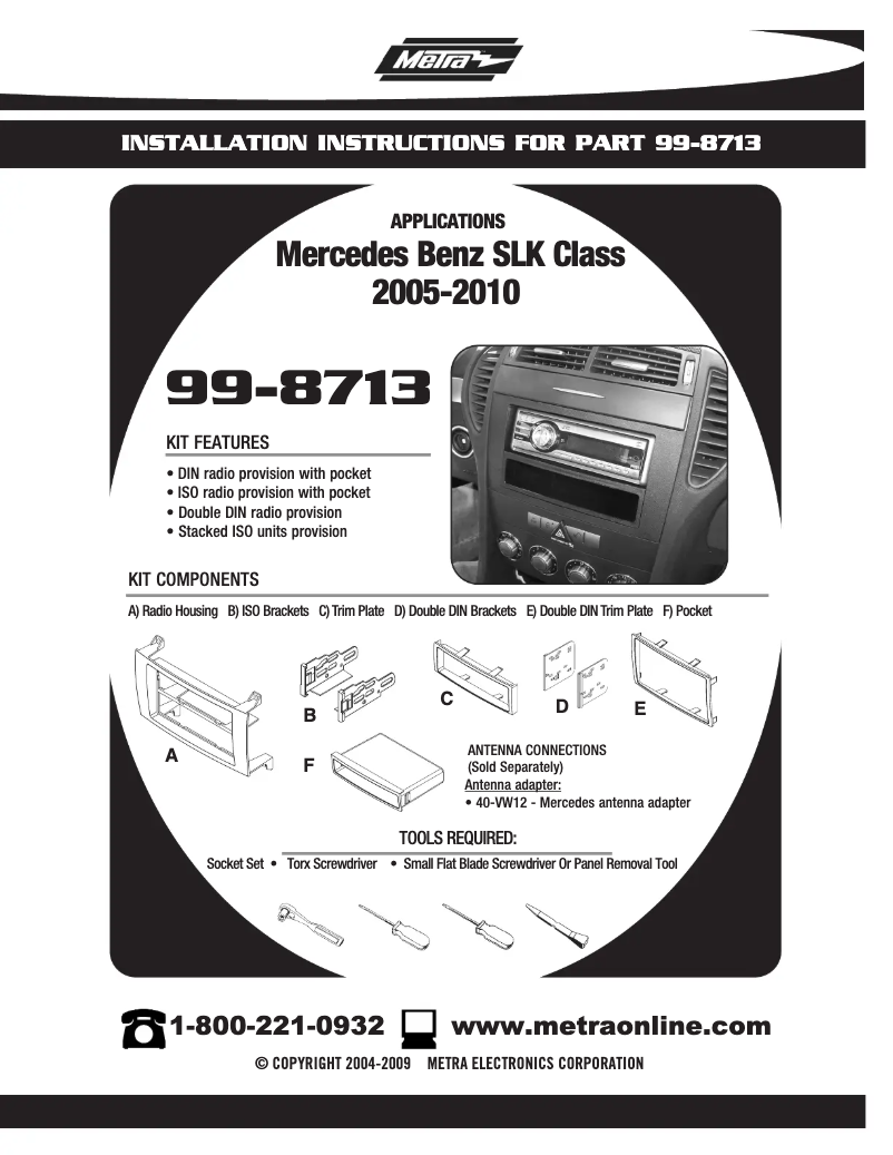 Page n°1 - Guide d'installation Metra 95-5806