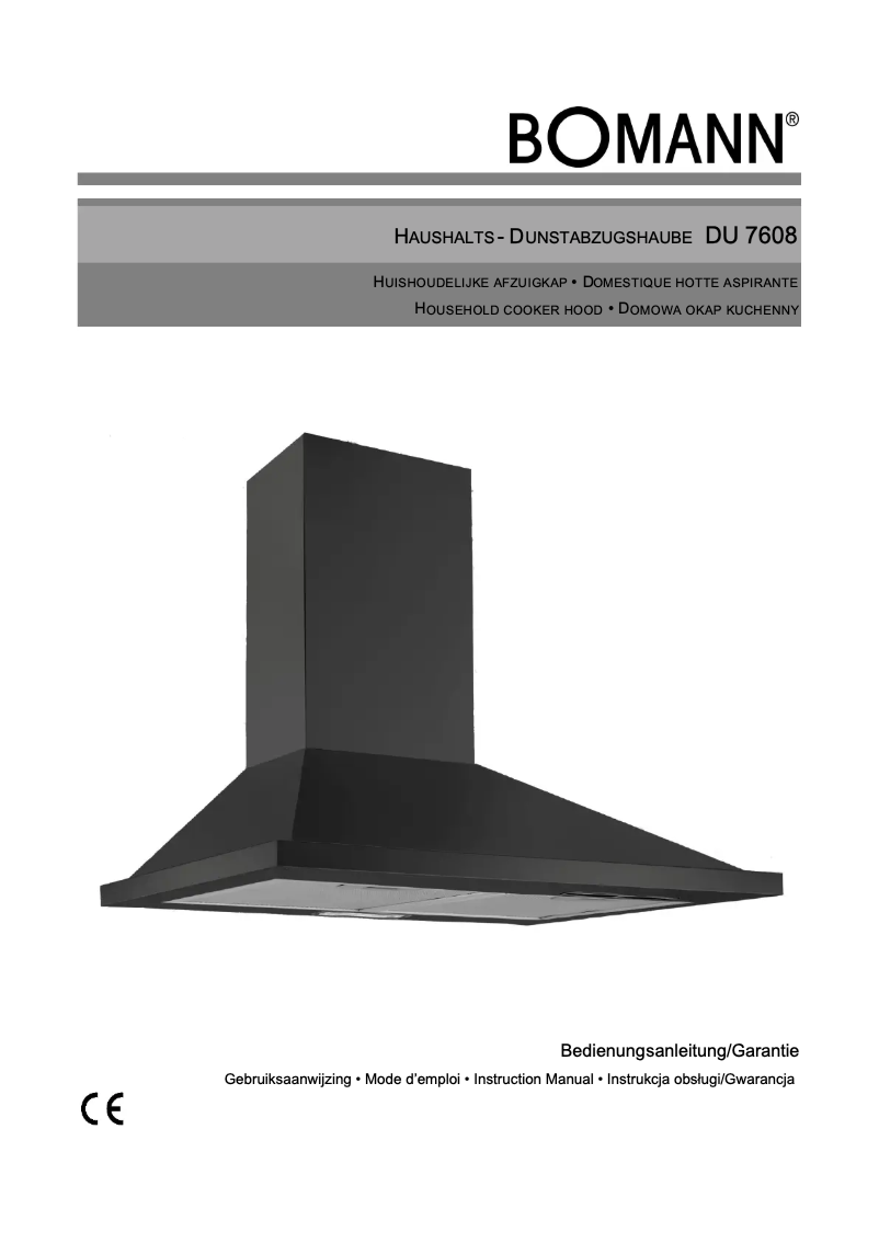 Page 1 de la notice Manuel utilisateur Bomann DU 7608