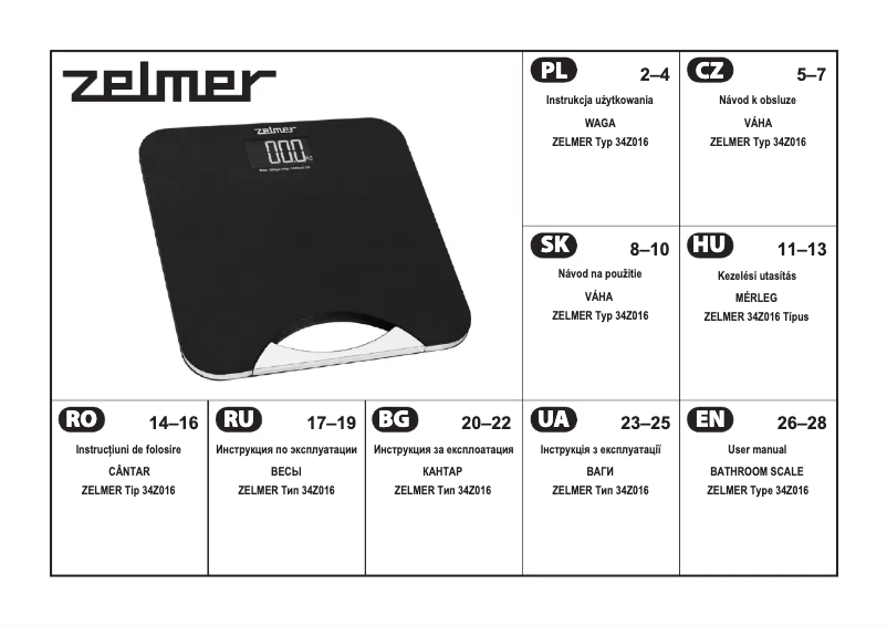 Page n°1 - Manuel utilisateur Zelmer 34Z016