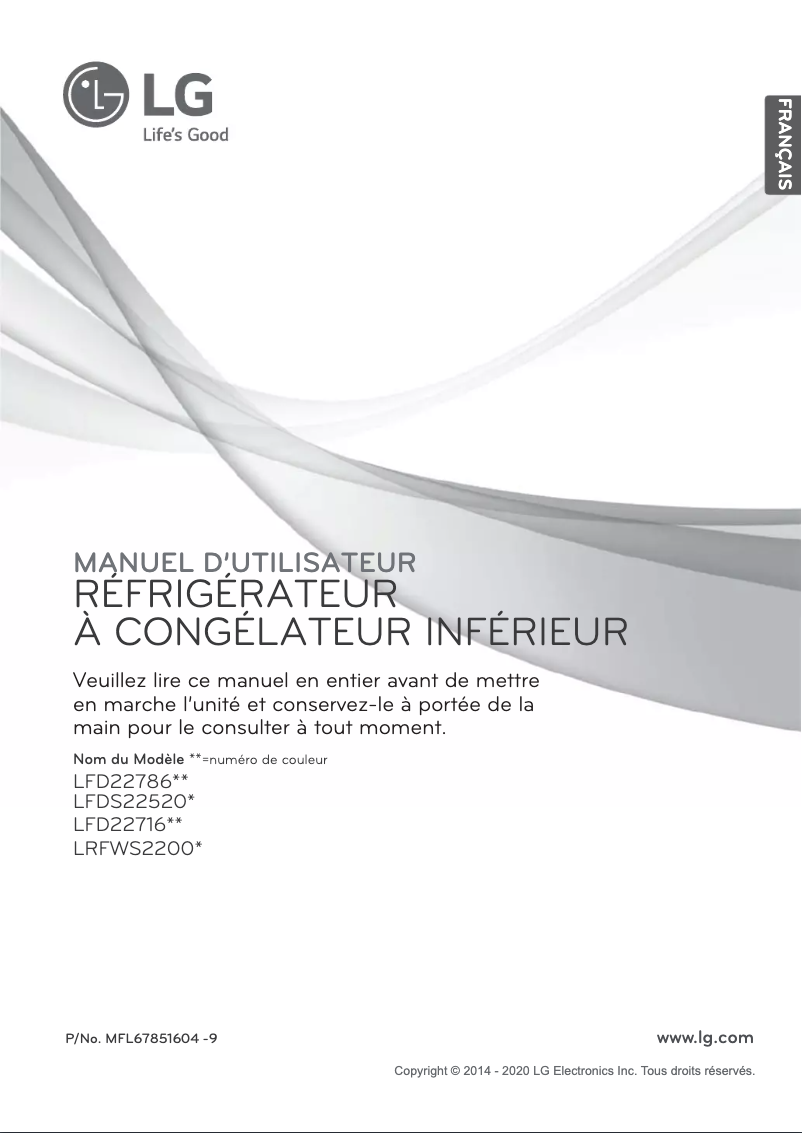 Image de la première page du manuel de l'appareil LFD22786ST