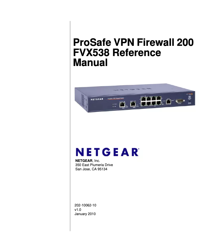 Page 1 de la notice Manuel utilisateur Netgear FVX538v2