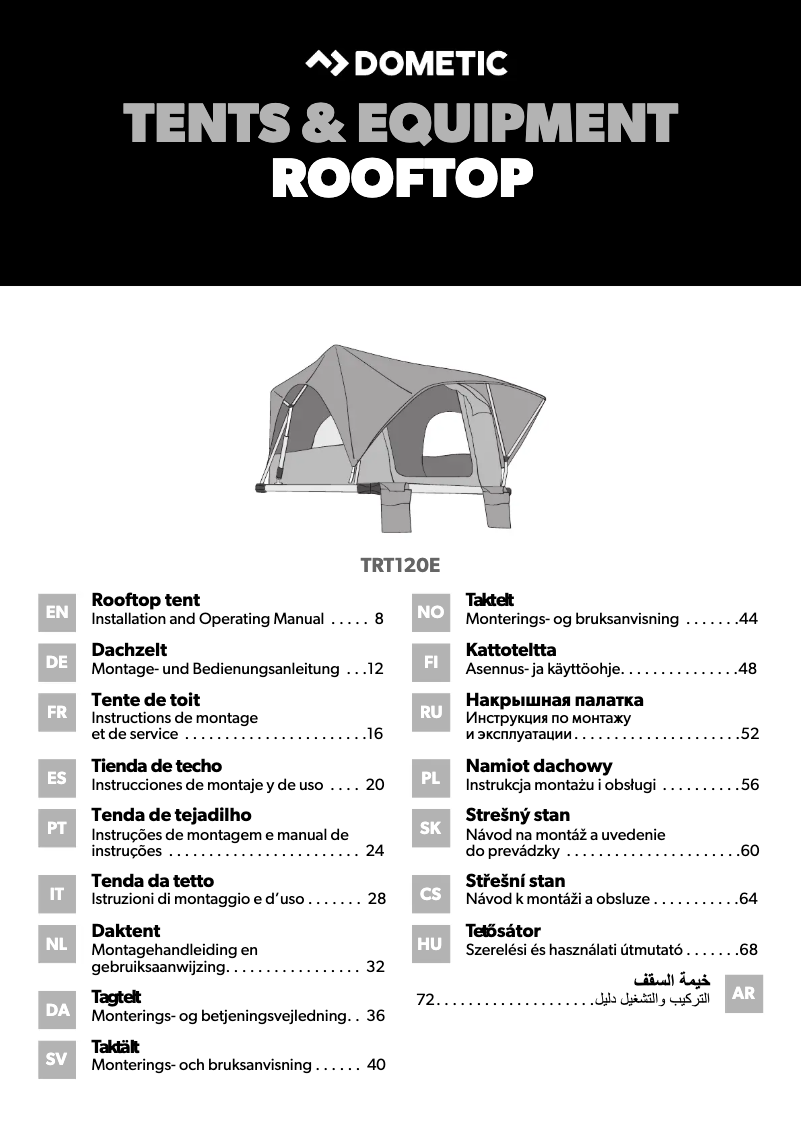 Imagen de la primera página del manual del dispositivo TRT120E Ocean