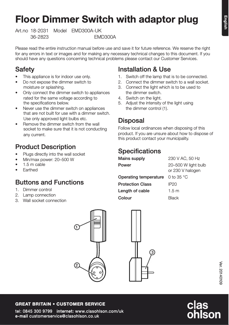 Page n°1 - Manuel utilisateur GAO EMD300A