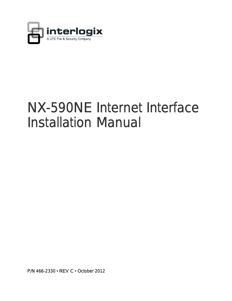 Page n°1 - Manuel utilisateur Interlogix NX-590NE