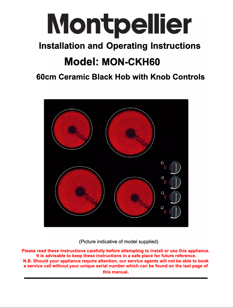 Page 1 de la notice Manuel utilisateur Montpellier CKH60