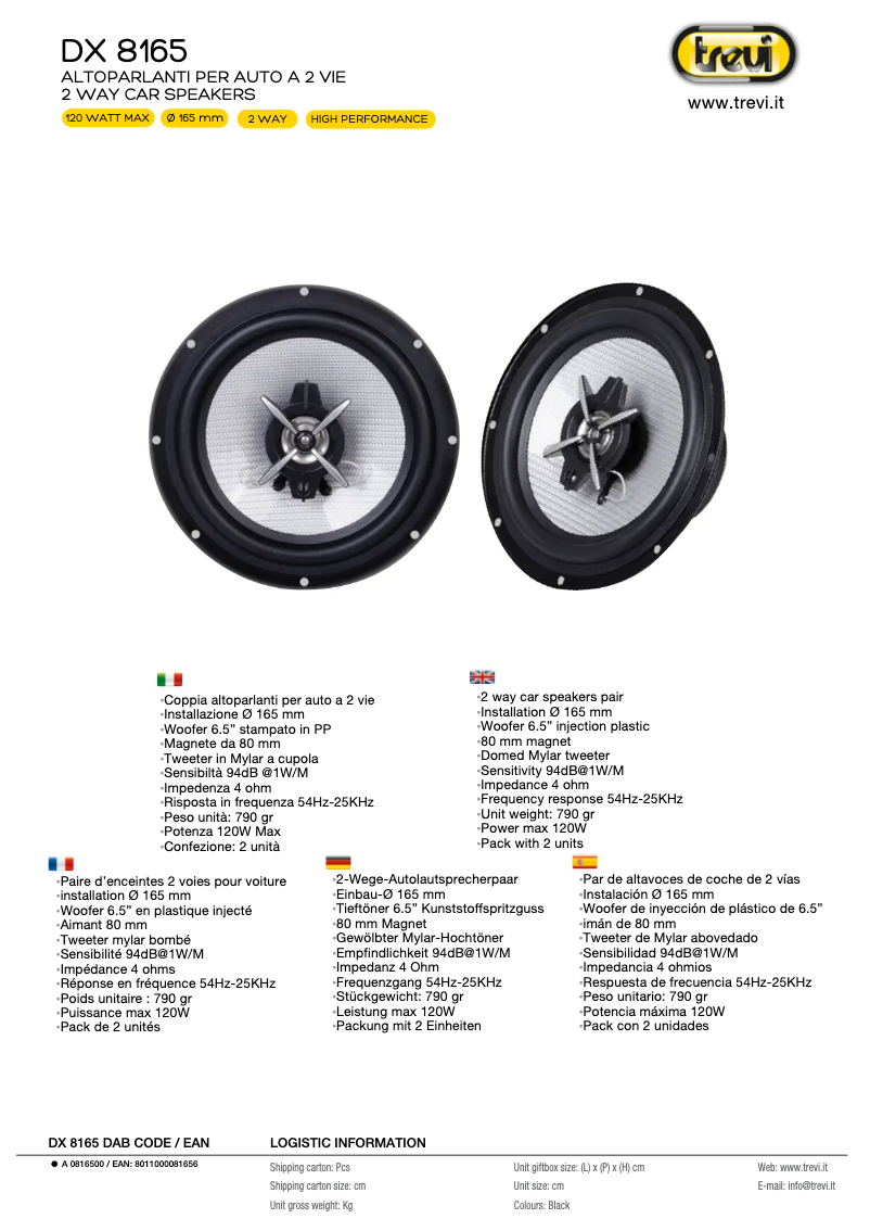 Image de la première page du manuel de l'appareil DX 8165
