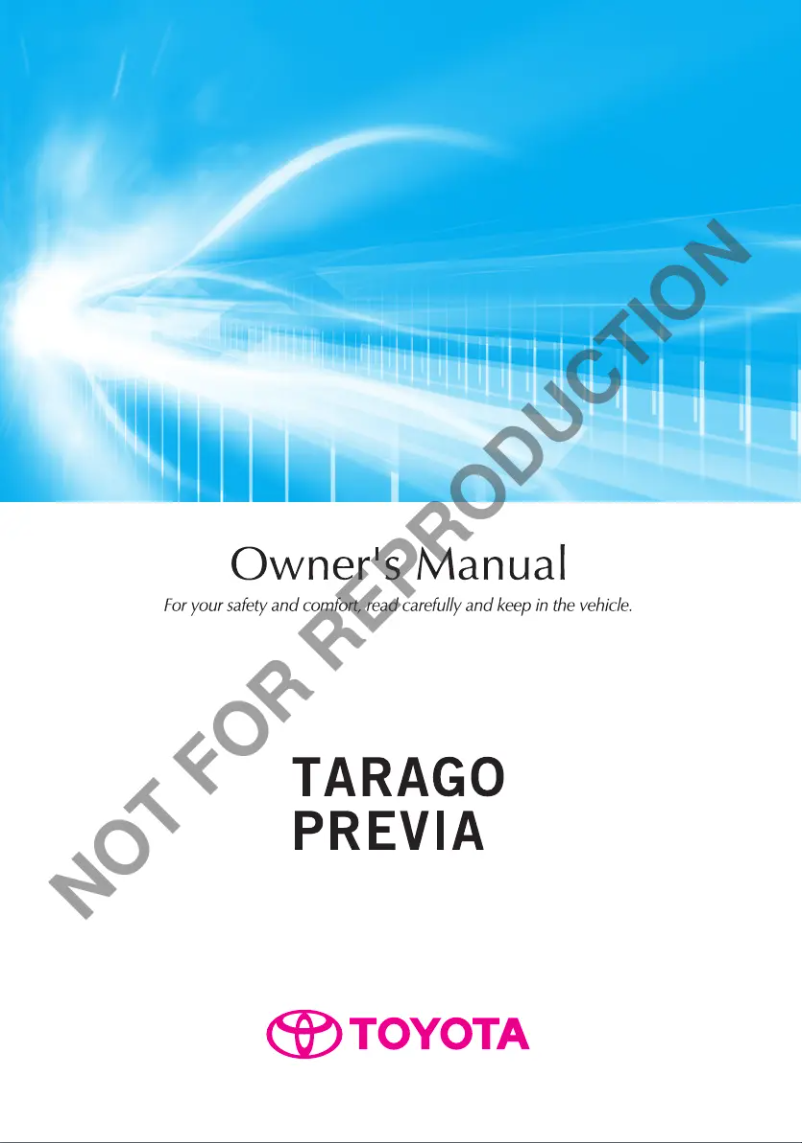 Page 1 de la notice Manuel utilisateur Toyota Tarago (2015)