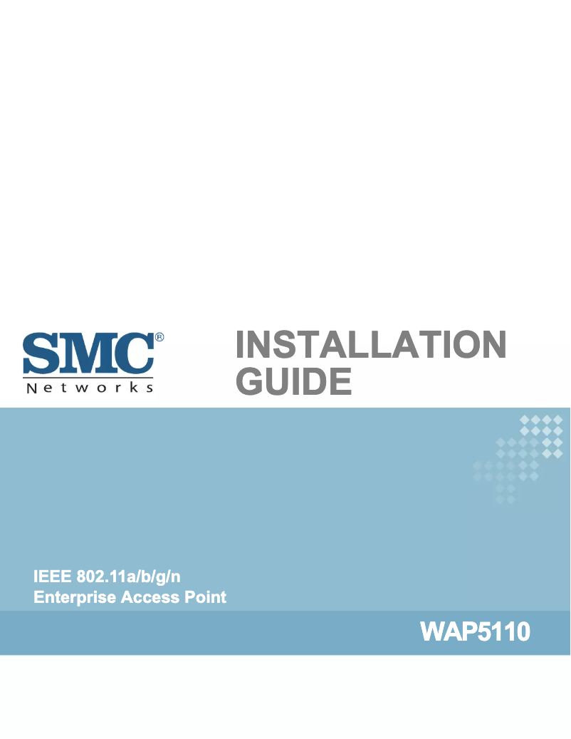 Page 1 de la notice Manuel utilisateur SMC EliteConnect WAP5110