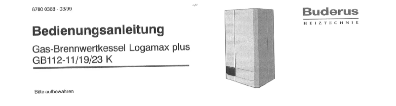 Page n°1 - Manuel utilisateur Buderus Logamax Plus GB112-19