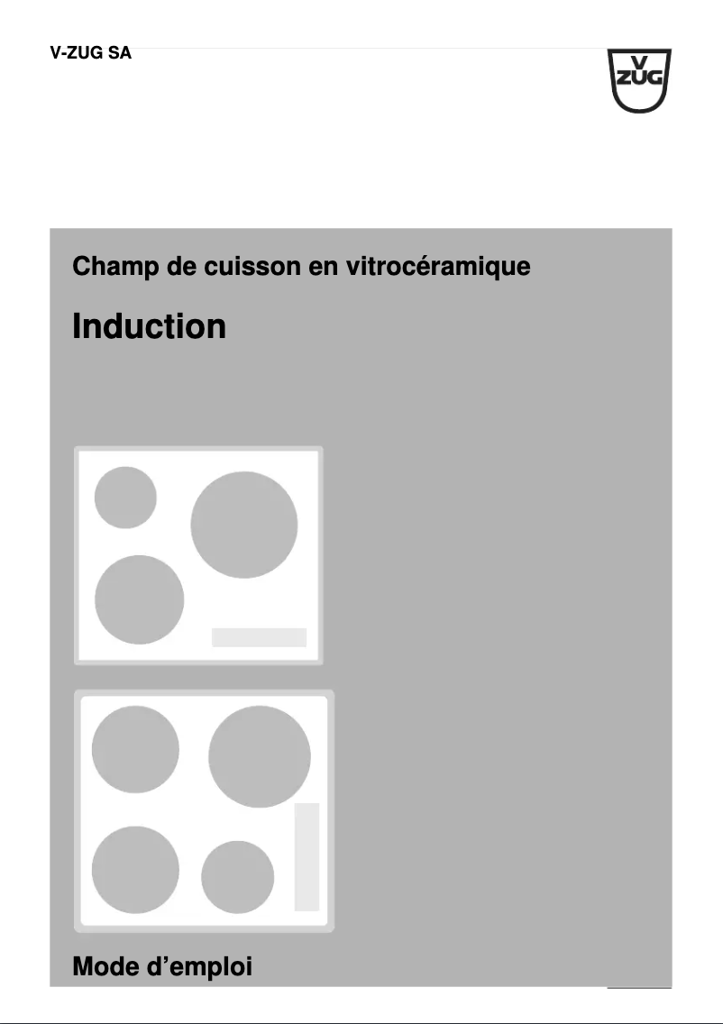 Page n°1 - Mode d'emploi V-Zug GK36TIF