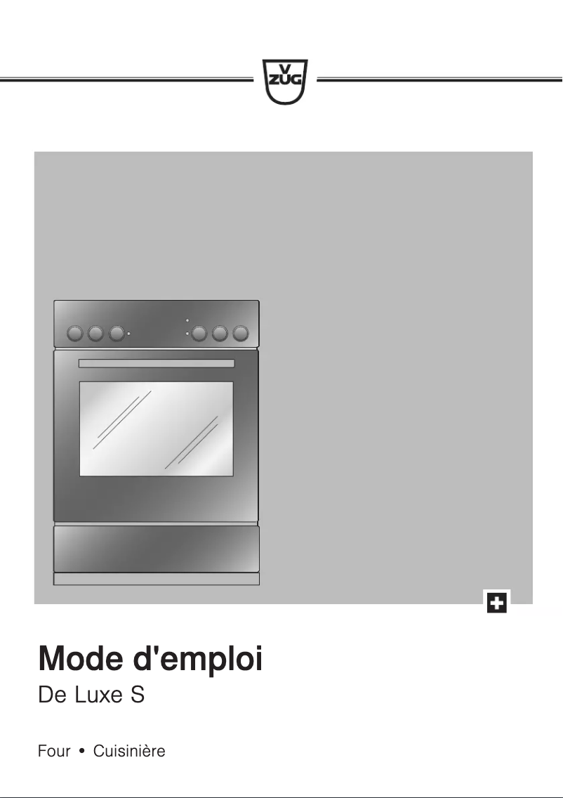 Page 1 de la notice Manuel utilisateur V-Zug De Luxe S