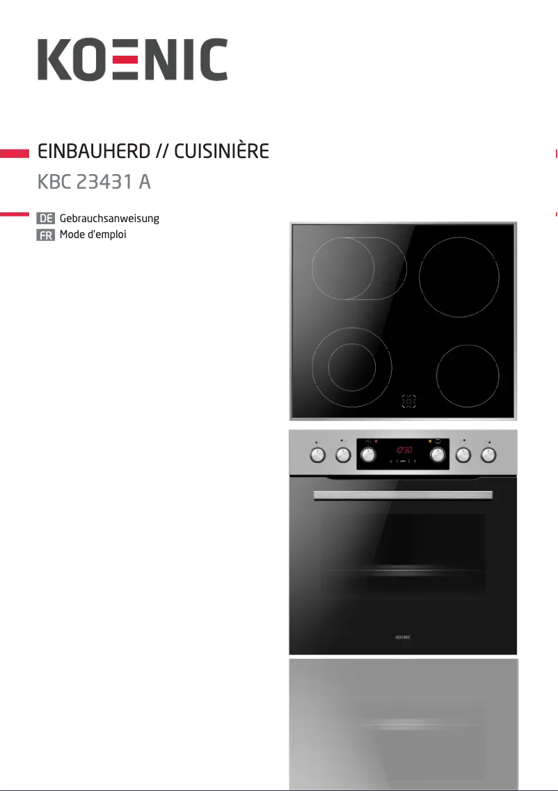 Page 1 de la notice Manuel utilisateur Koenic KBC 23431