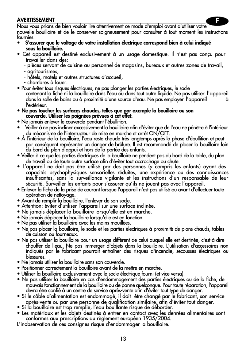 First page image of the manual for Icona Vintage