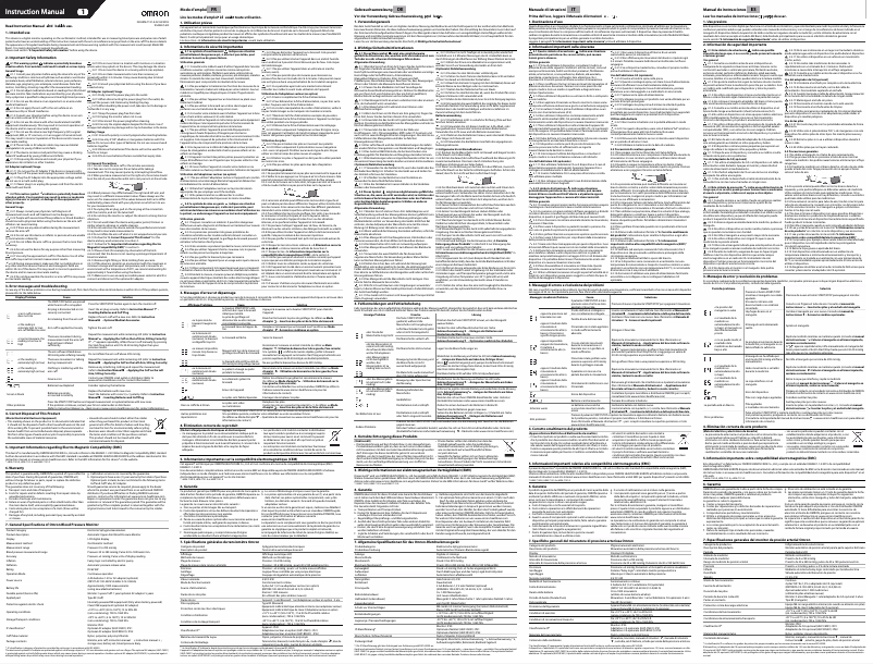 Page 1 de la notice Manuel utilisateur Omron M3 IM-HEM-7131-E