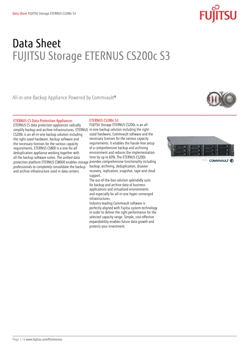 Page 1 de la notice Manuel utilisateur Fujitsu CS200c S3 SCC