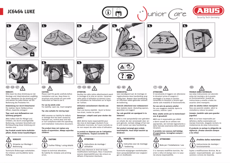 Page 1 de la notice Manuel utilisateur Abus JC6464 LUKE